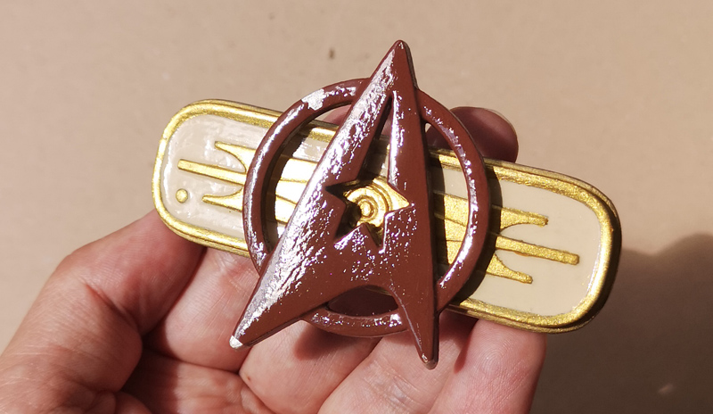 Star Trek Next Generation Communication Badge fertig bemalt